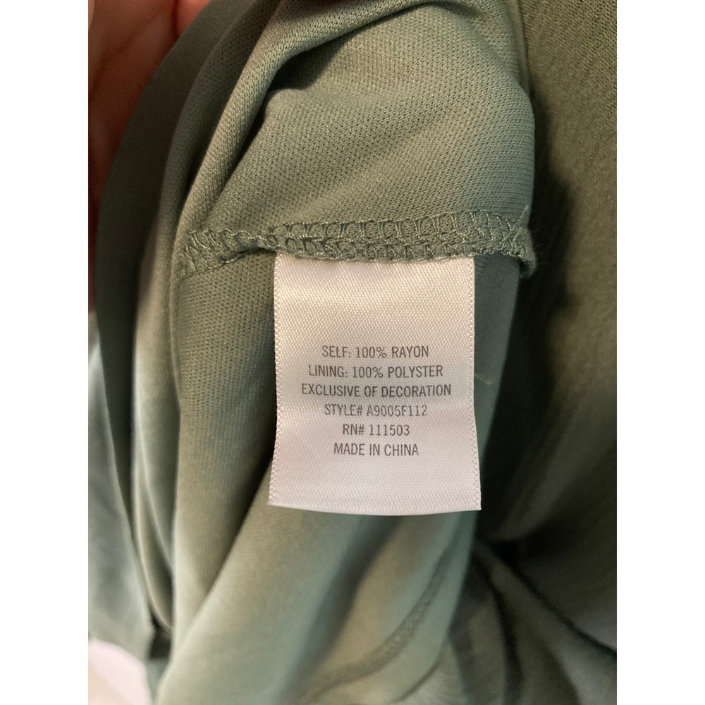 Boho Mi Ami Women Medium Olive Green Embroidered Floral V-Neck Tunic Dress‎ - Picture 8 of 12